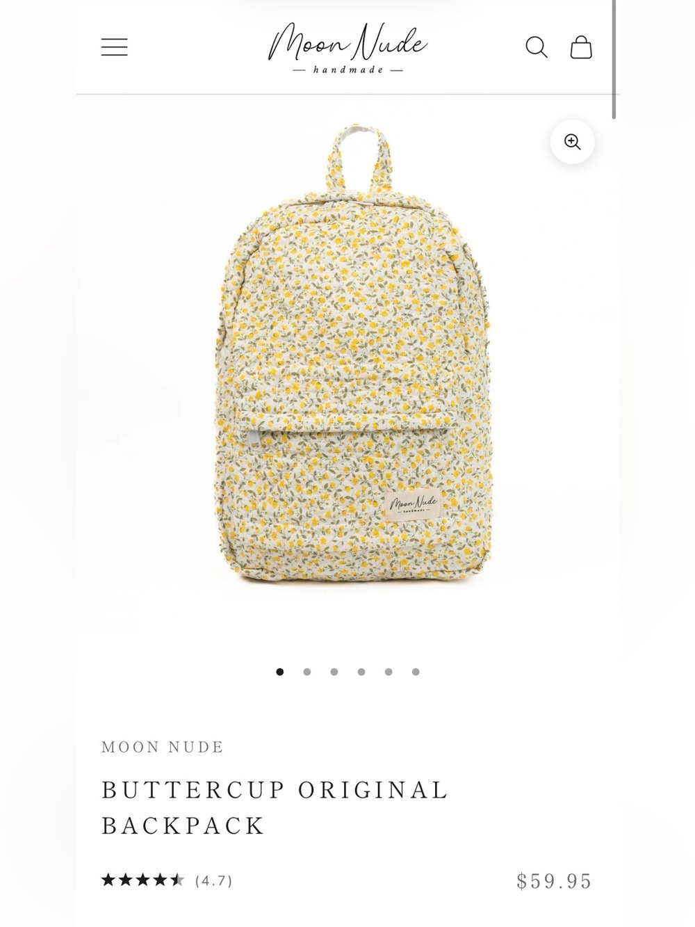 Moon Nude Buttercup backpack